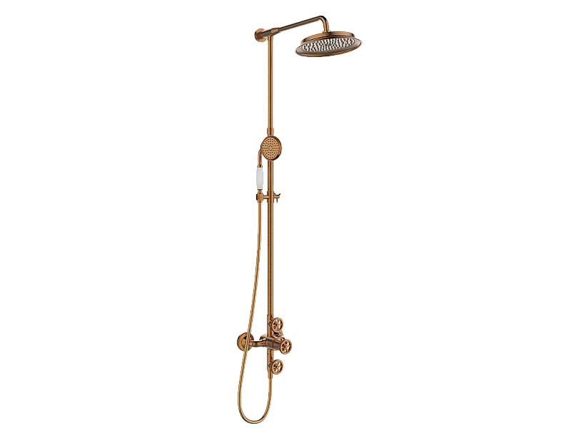 Indus columna de ducha termostática de cobre cepillado Essebagno