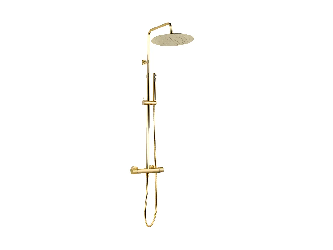 Luisa II colonne de douche thermostatique or brossé - Essebagno