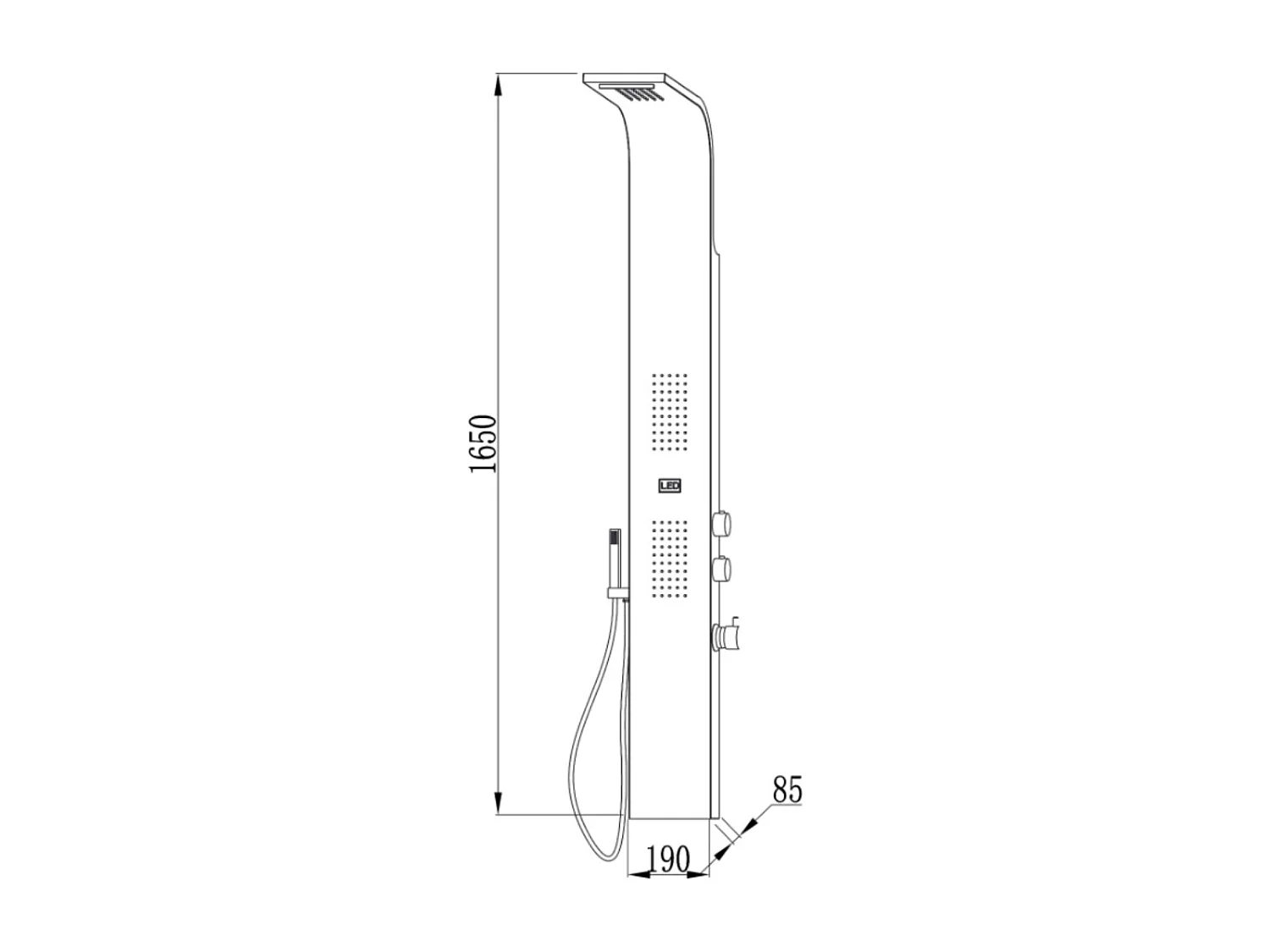 Essekaska panneau de douche hydromassant façon inox - Essebagno