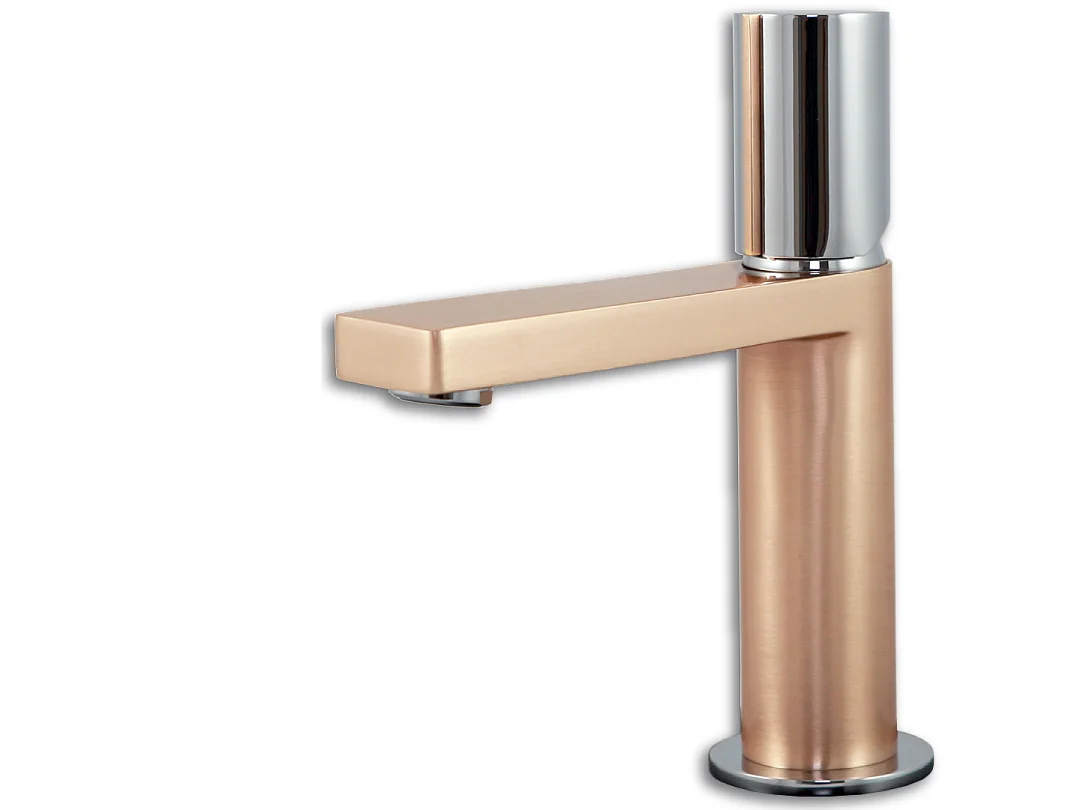 Exil mitigeur lavabo bas or rose et chromé - Essebagno