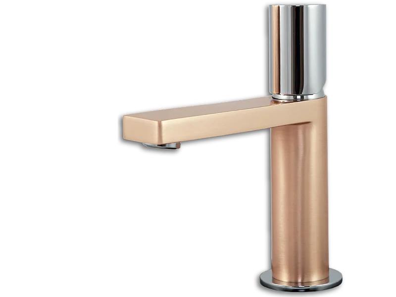 Exil lage wastafelmengkraan in chroom en roségoud - Essebagno