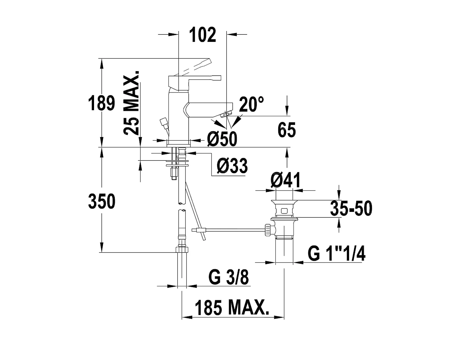 Porto misturadora de lavatório cromada Essebagno
