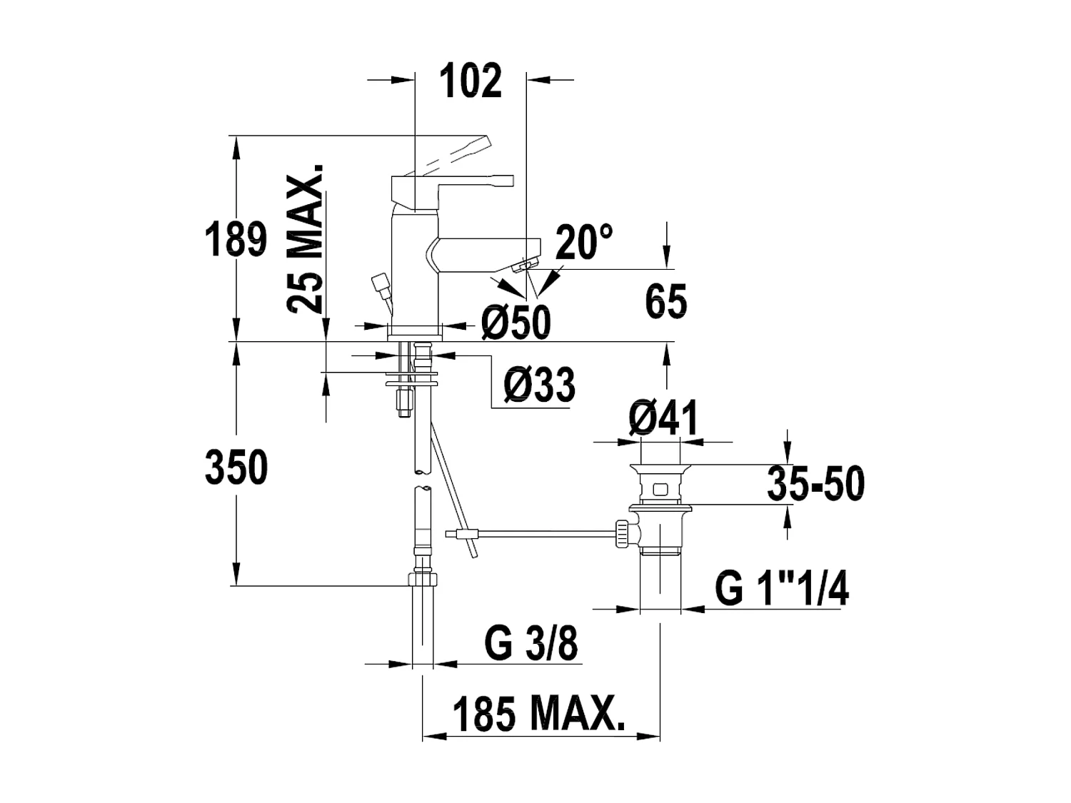 Porto miscelatore per lavabo cromo Essebagno