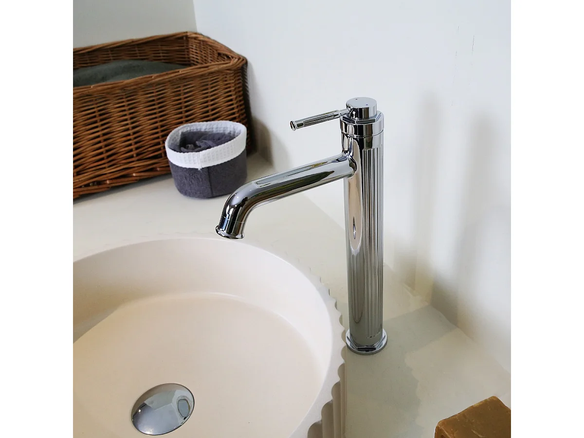 Art Deco Miscelatore per lavabo alto cromo Essebagno