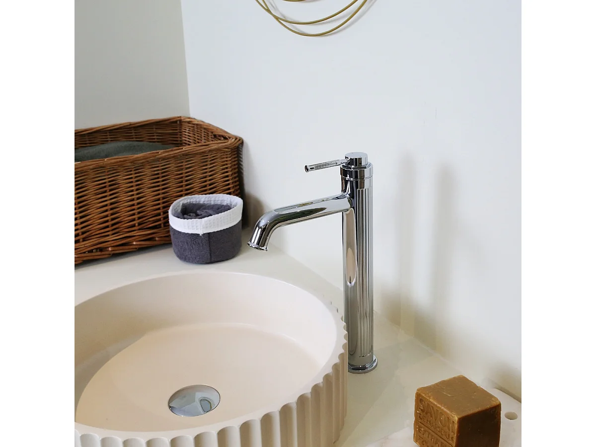 Art Deco hoge chroom wastafelmengkraan - Essebagno