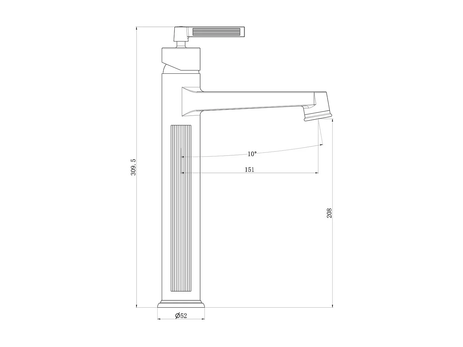 Louxor Mezclador alto de lavabo cromado Essebagno