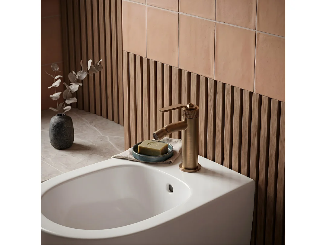 Molette mitigeur bidet cuivre brossé - Essebagno