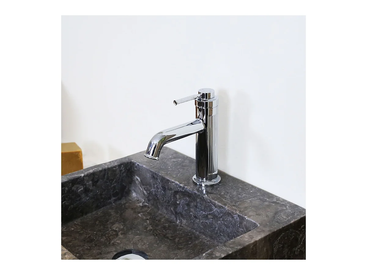 Art Deco Misturadora de lavatório baixa cromada Essebagno