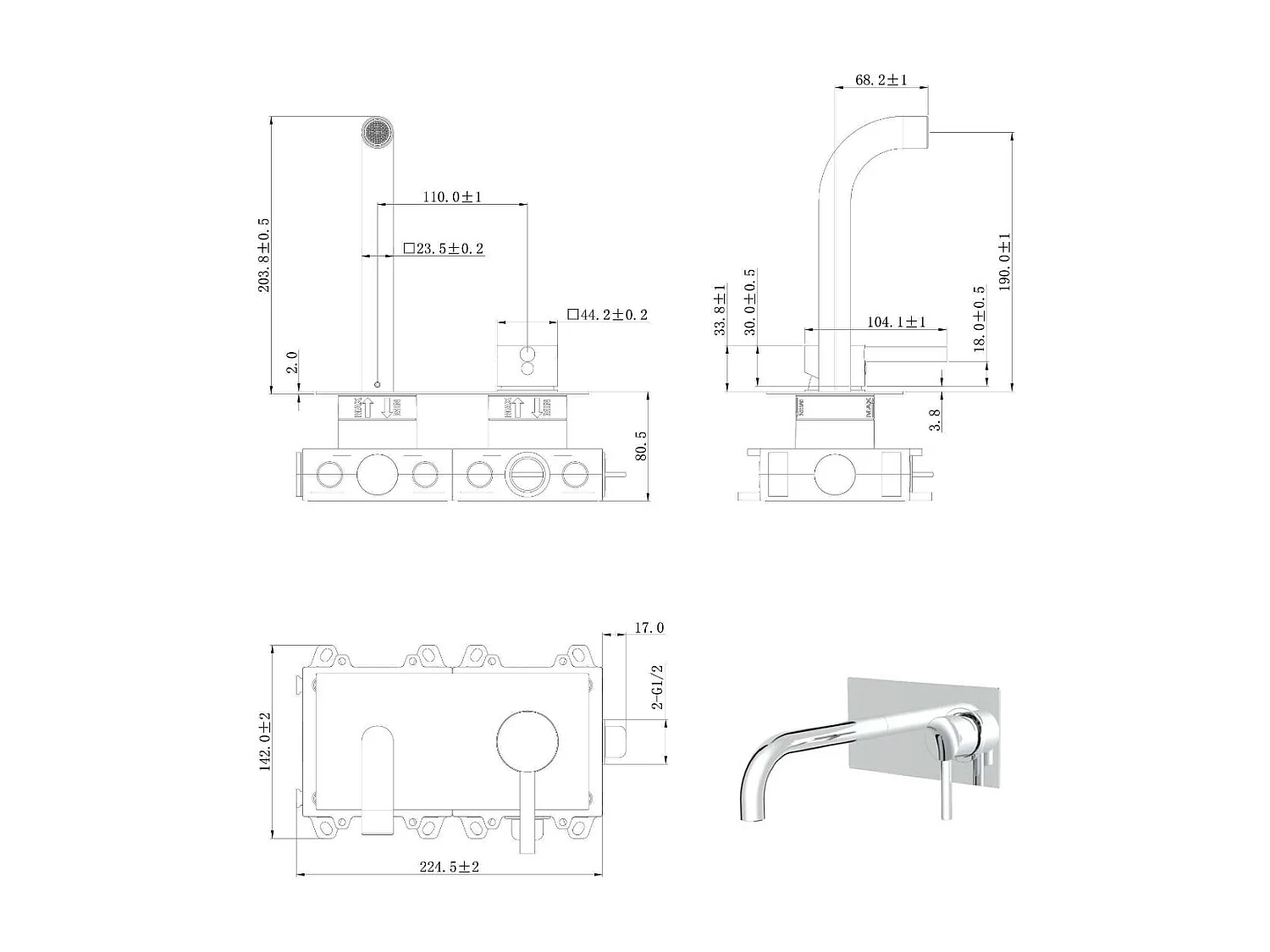 Miscelatore da incasso per lavabo Encarond in cromo Essebagno