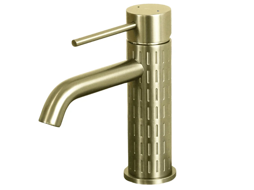 Architek Miscelatore per lavabo basso in oro spazzolato Essebagno