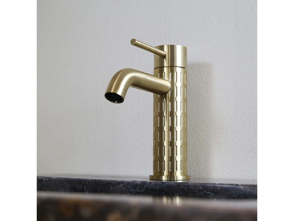 Architek mitigeur lavabo bas or brossé - Essebagno