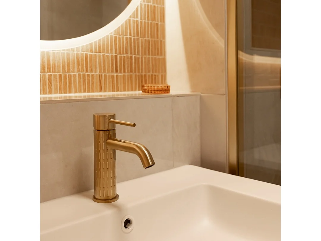 Architek mitigeur lavabo bas or brossé - Essebagno