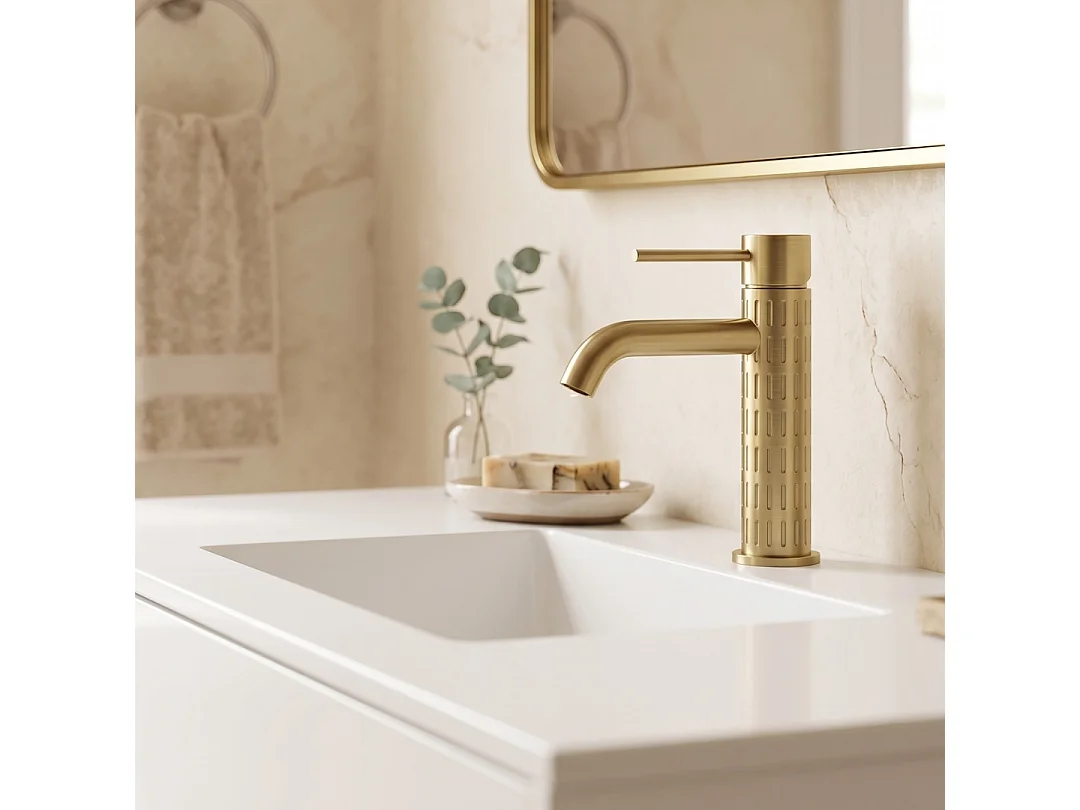 Architek mitigeur lavabo bas or brossé - Essebagno