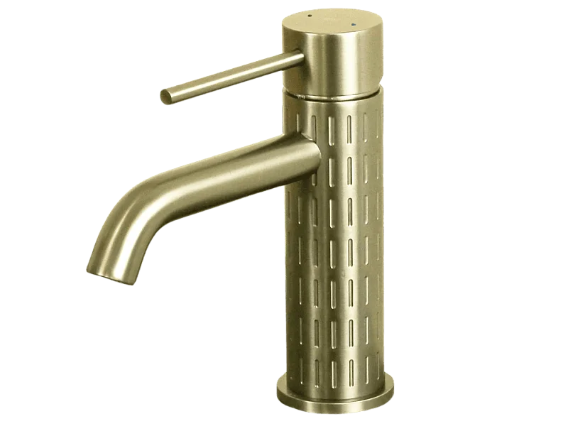 Architek Niedriger Waschtischmischer Gold gebürstet Essebagno