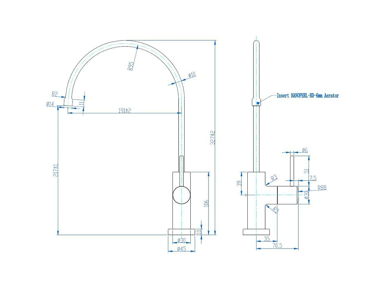 Diwo Torneira de lavatório cromada água fria Essebagno Essebagno