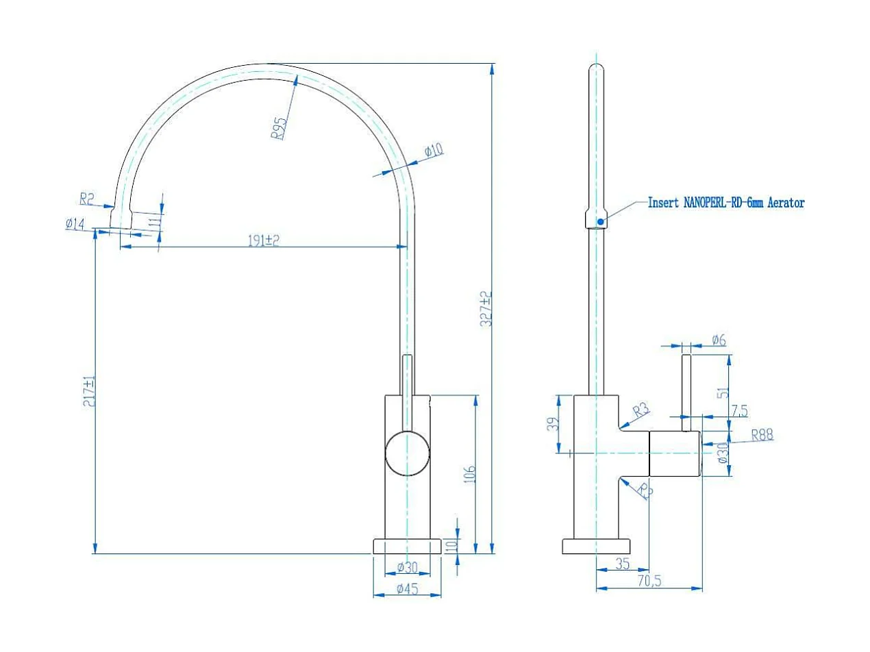 Diwo Torneira de lavatório cromada água fria Essebagno Essebagno