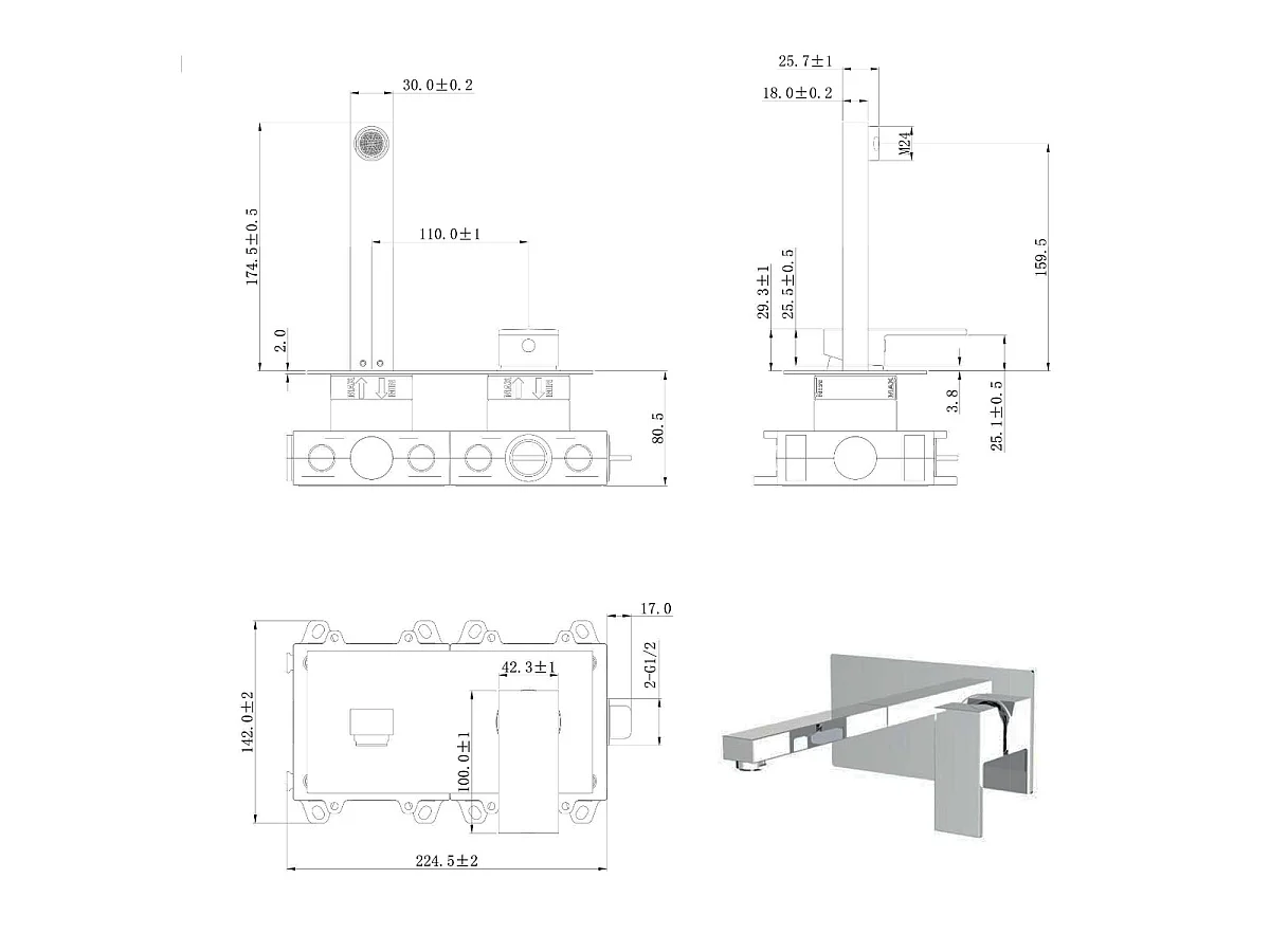 Encarre inbouw wastafelmengkraan chroom - Essebagno