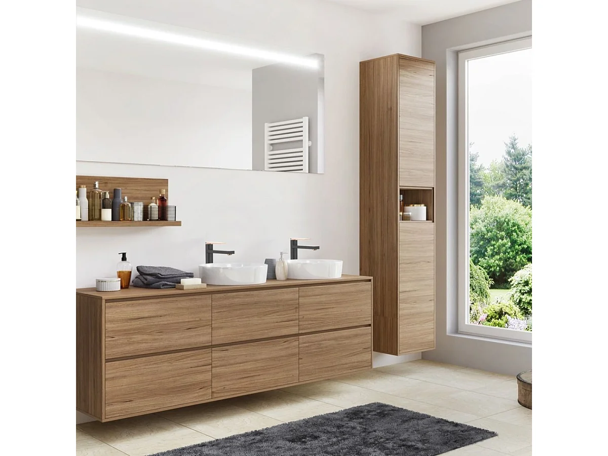 Allure mitigeur lavabo haut noir et or rose - Essebagno