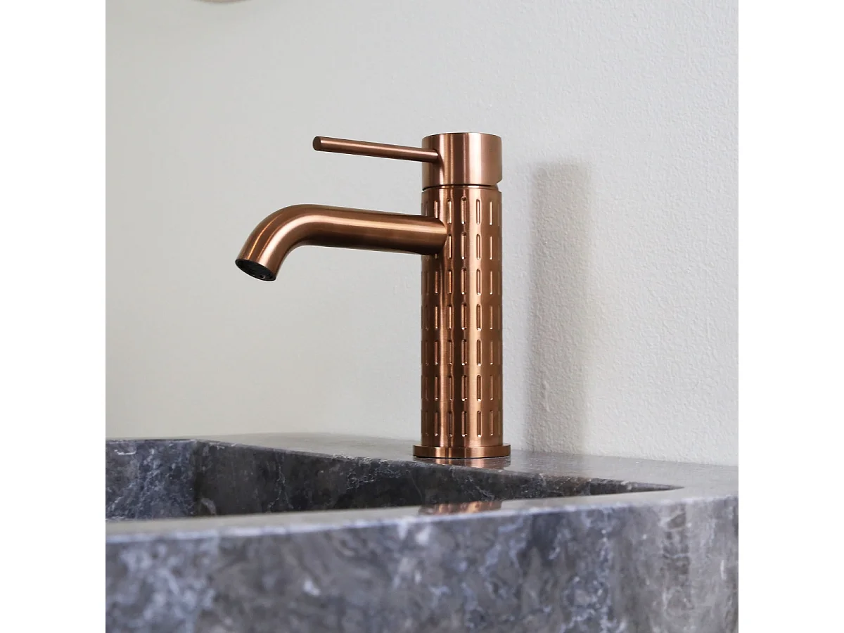 Architek niedriger Waschtischmischer Kupfer gebürstet Essebagno