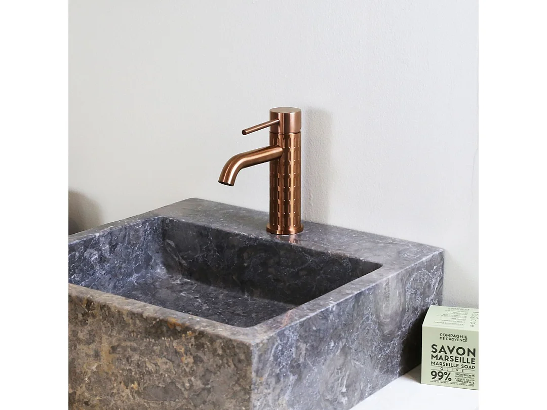 Architek mezclador bajo lavabo en cobre cepillado Essebagno