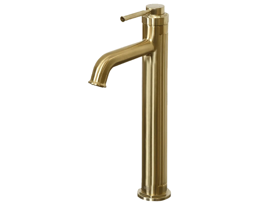 Art Deco Torneira para lavatório alto em dourado escovado Essebagno