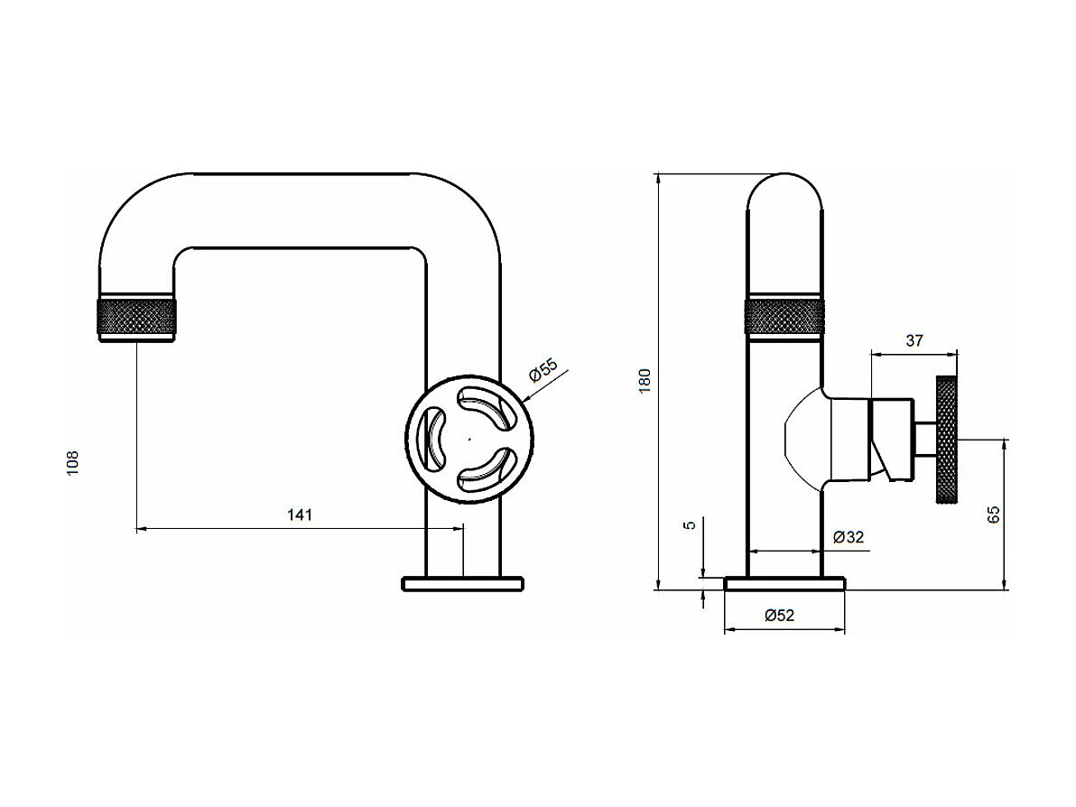 Factory Niedriger Waschtischmischer Gun Metal Essebagno