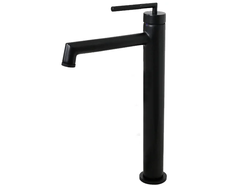 Portofino mezclador alto de lavabo negro mate Essebagno