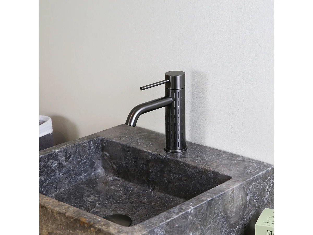 Architek Miscelatore per lavabo basso grigio gun metal Essebagno