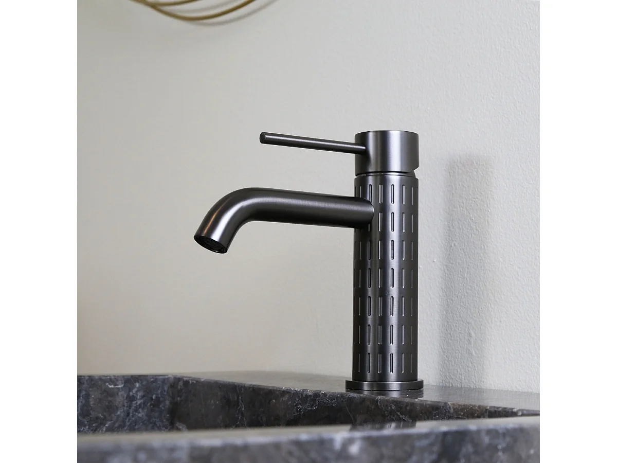 Architek Miscelatore per lavabo basso grigio gun metal Essebagno