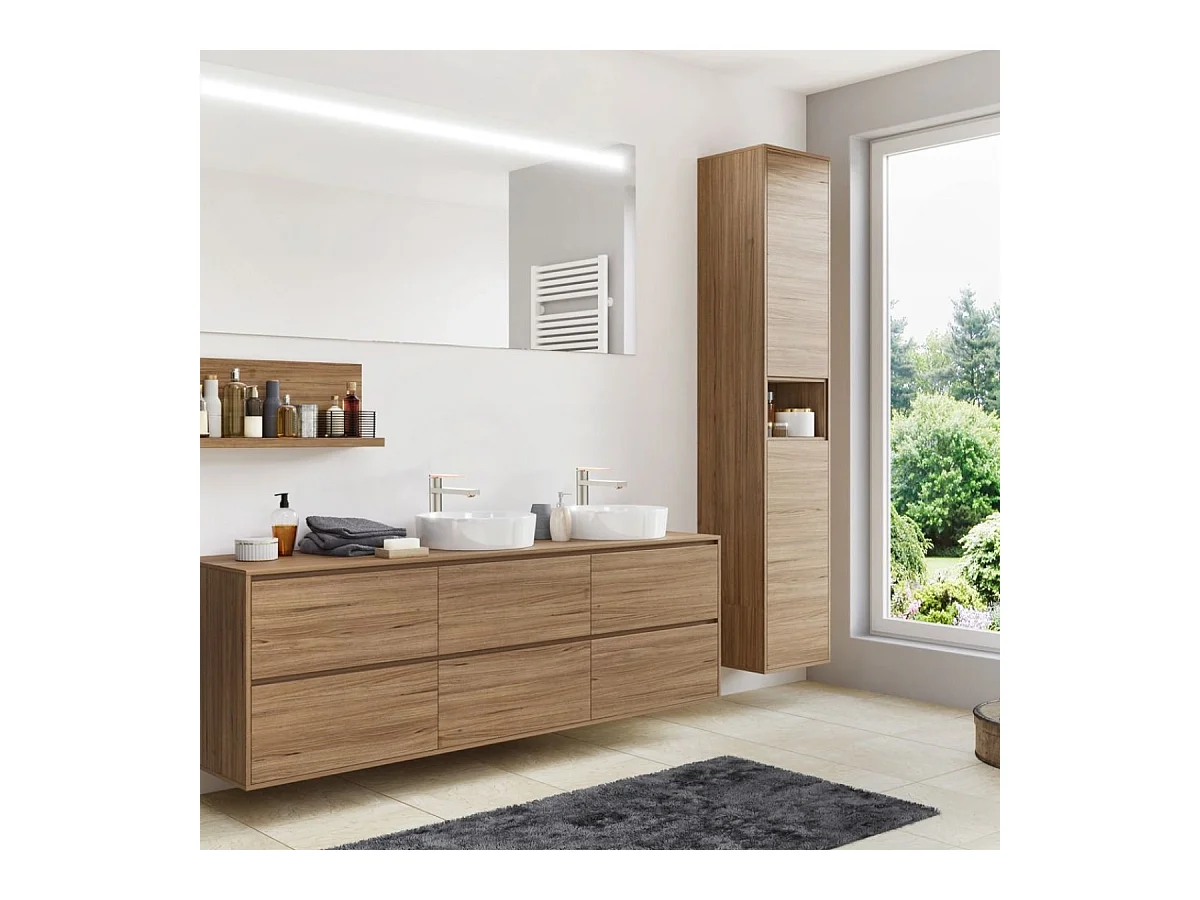 Allure mezclador alto de lavabo de acero inoxidable y oro rosa Essebagno