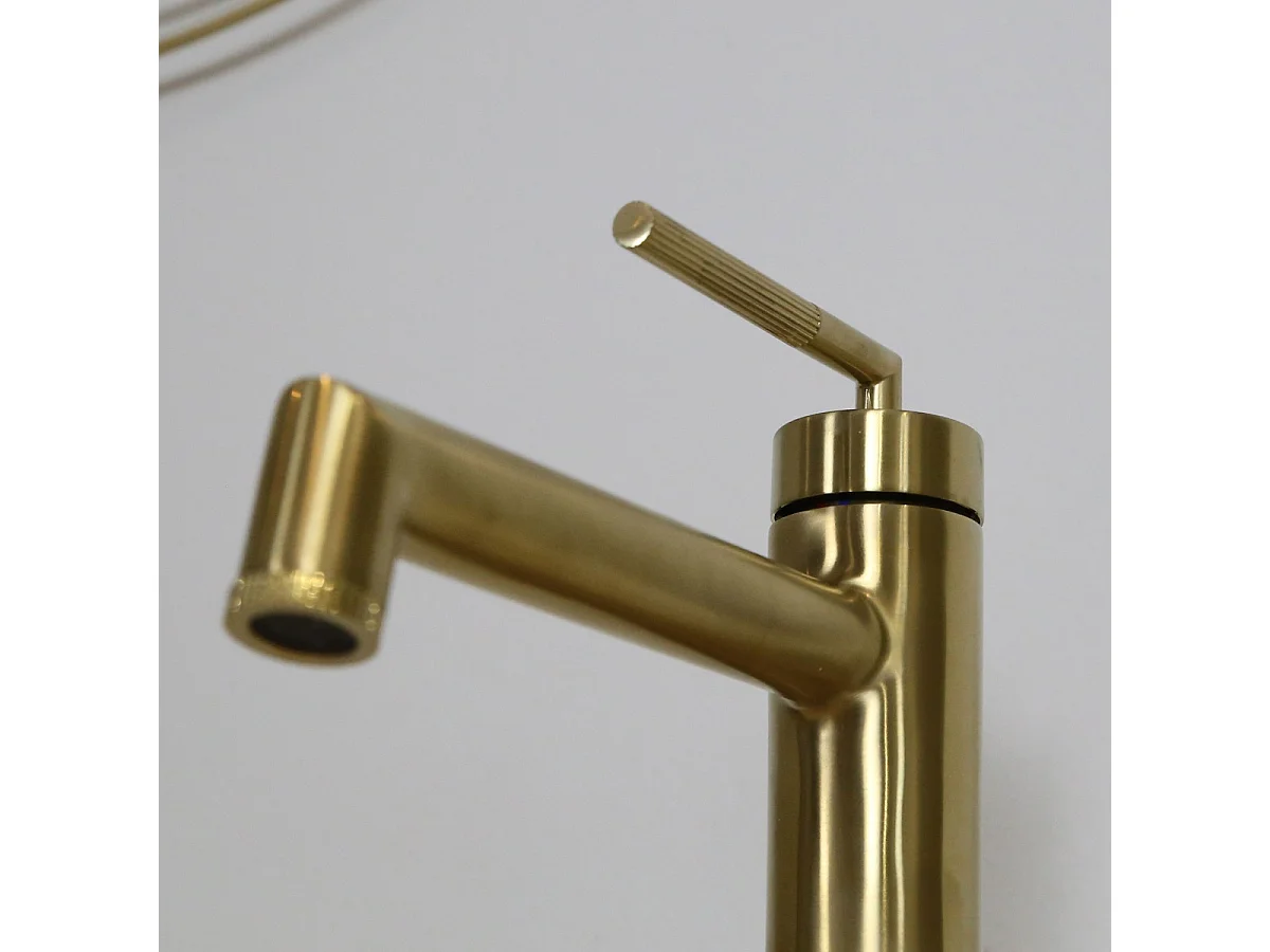 Portofino hoher Waschtischmischer gebürstetes Gold Essebagno