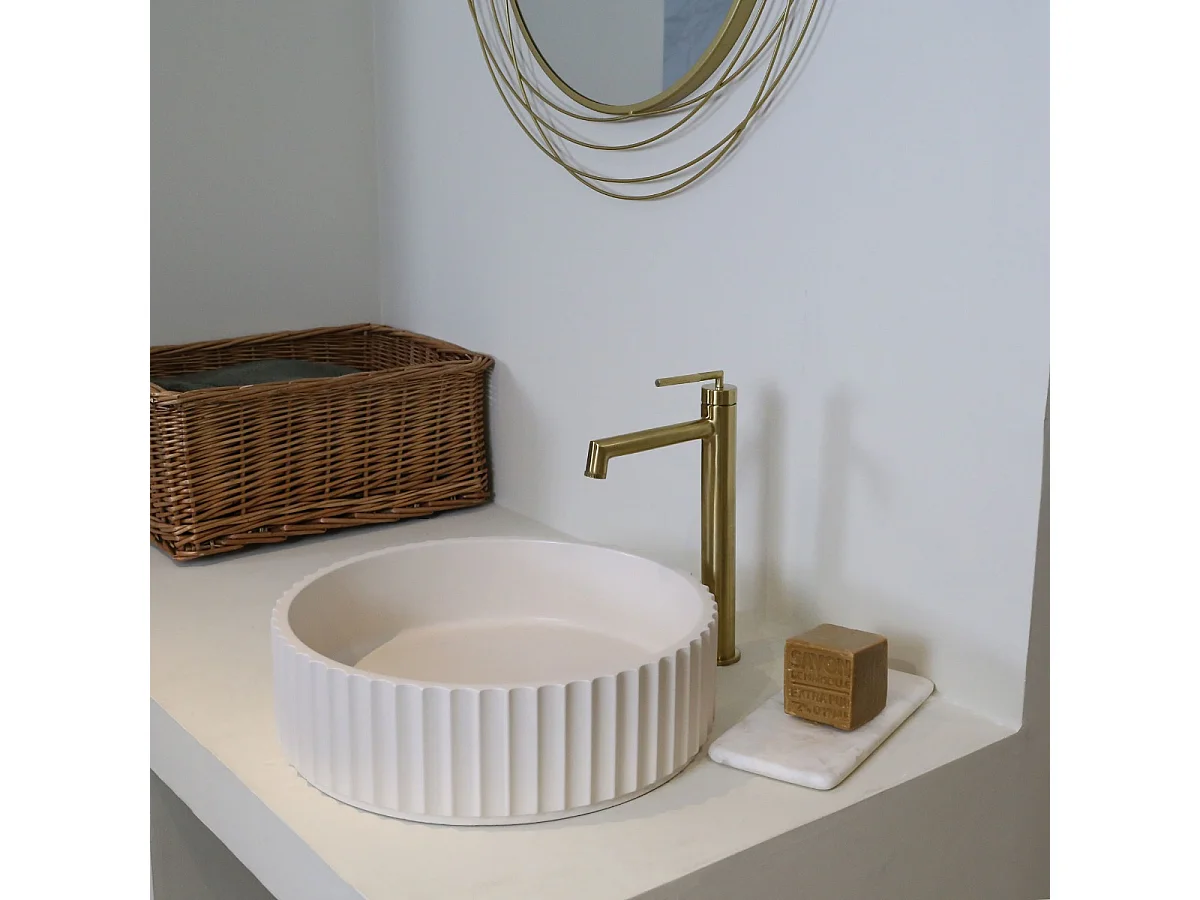 Portofino mitigeur lavabo haut or brossé - Essebagno