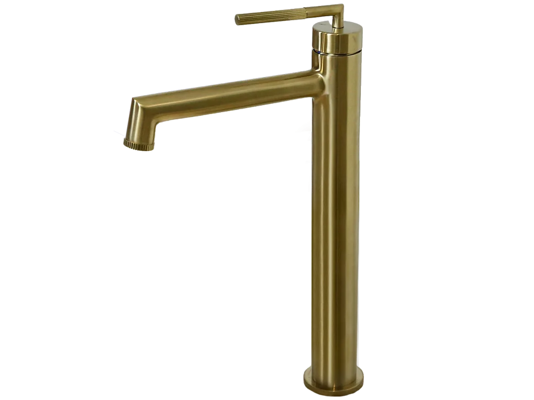 Portofino hoher Waschtischmischer gebürstetes Gold Essebagno