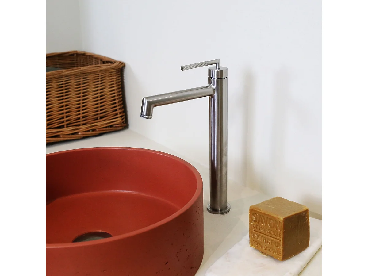 Portofino Miscelatore per lavabo alto in acciaio inox Essebagno