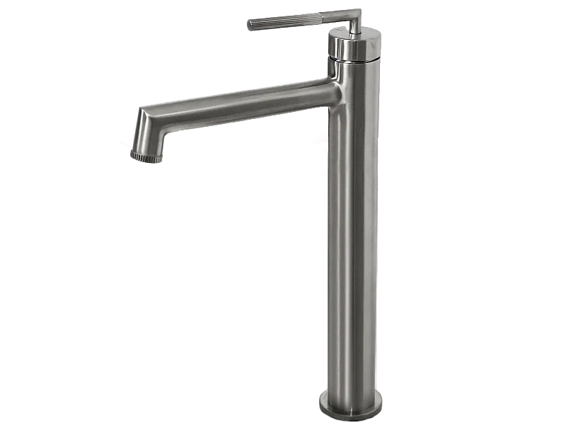 Portofino hoher Waschtischarmatur in gebürsteter Edelstahloptik Essebagno