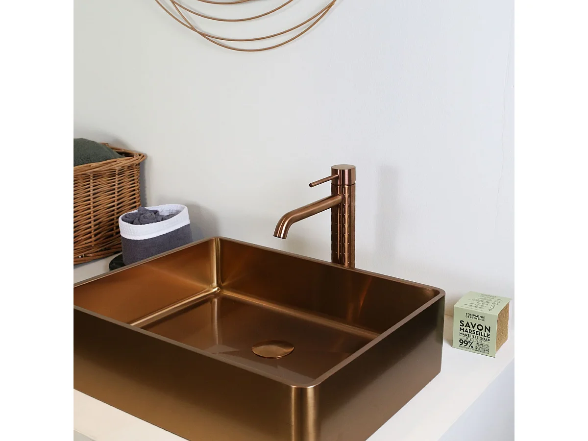 Architek mitigeur lavabo haut cuivre brossé - Essebagno