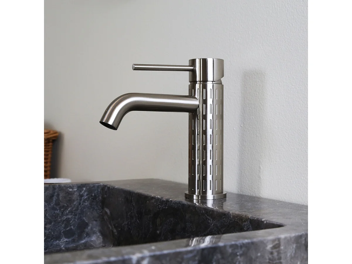 Architek bateria miedziana umywalkowa niska stal nierdzewna - Essebagno