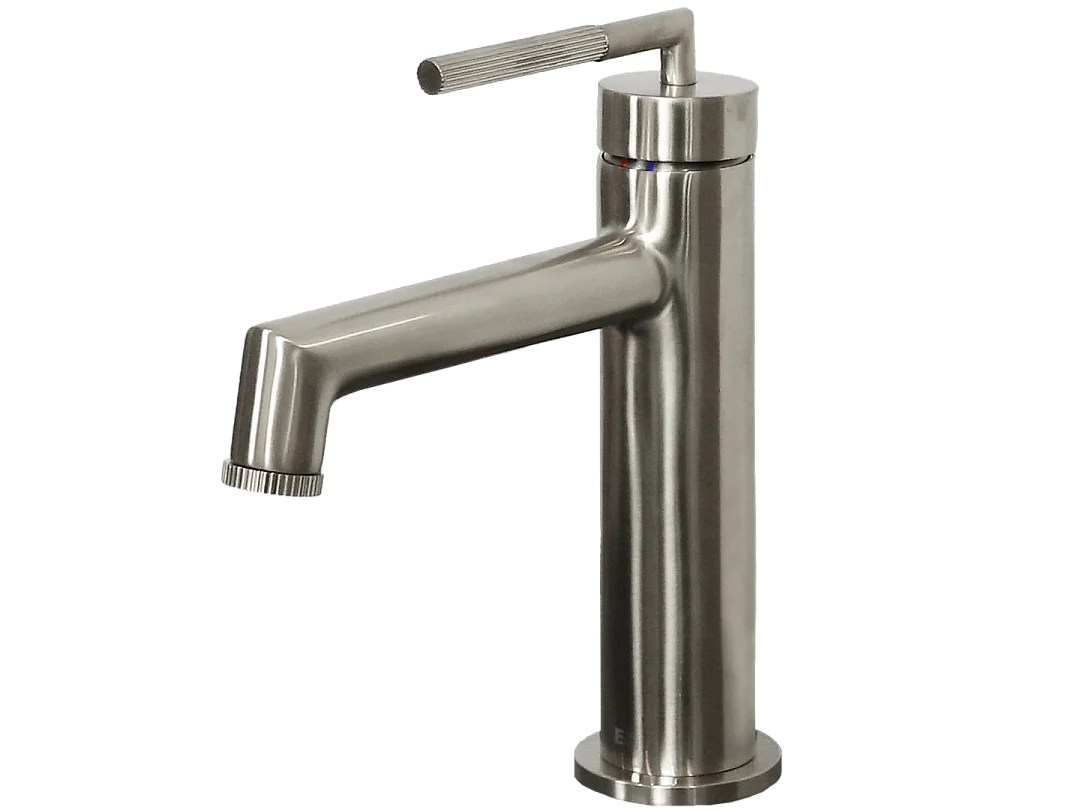 Portofino Mezclador bajo de lavabo en acabado de acero inoxidable Essebagno