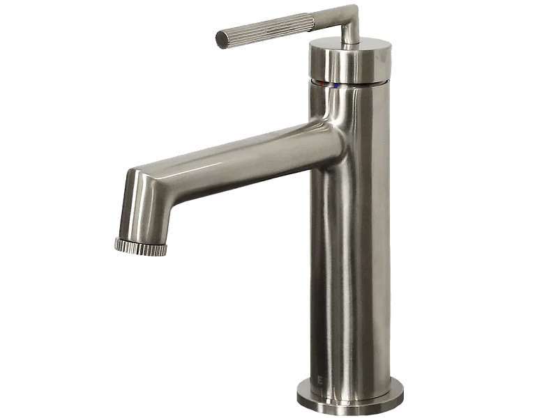 Portofino Mezclador bajo de lavabo en acabado de acero inoxidable Essebagno