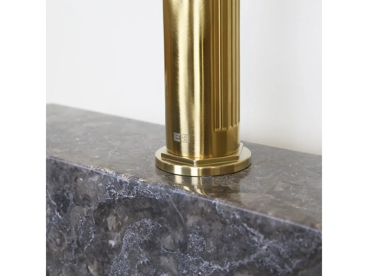 Art Deco Miscelatore per lavabo basso in oro spazzolato Essebagno