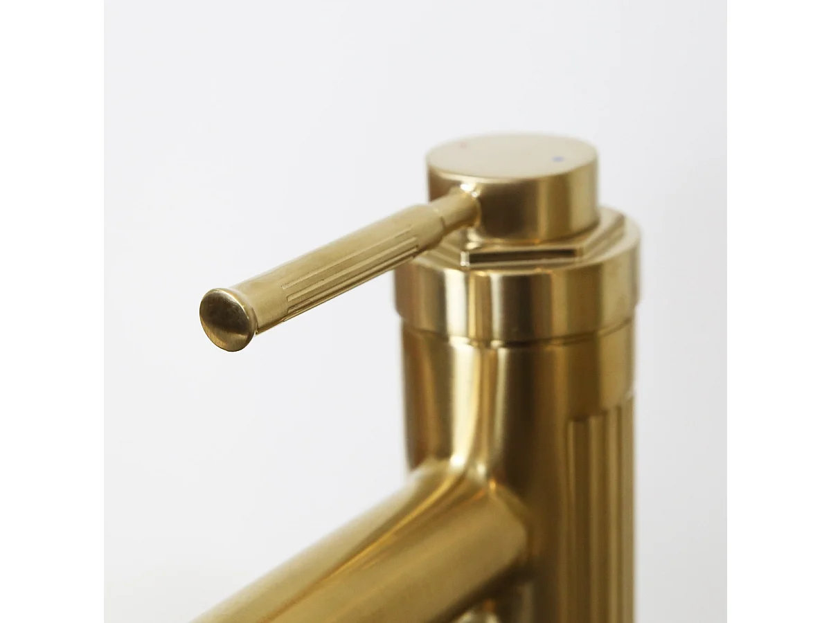 Art Deco Miscelatore per lavabo basso in oro spazzolato Essebagno