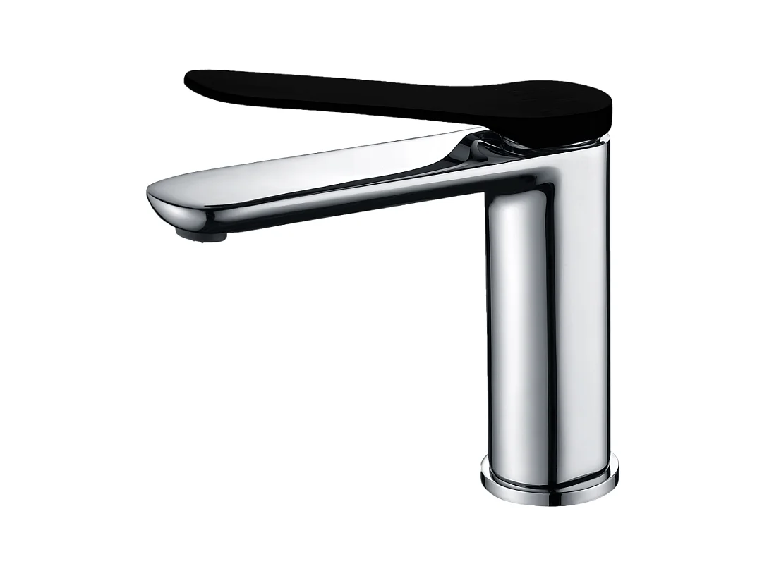 Pandora mitigeur lavabo bas chrome et noir - Essebagno