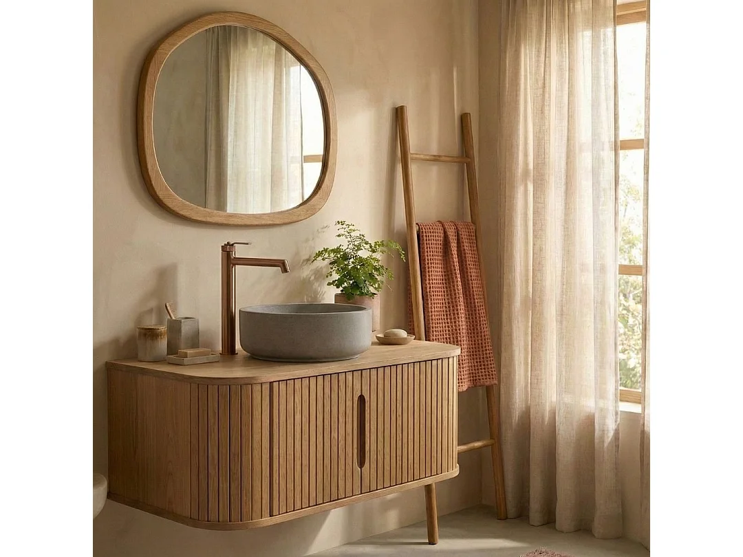 Molette Mezclador alto de lavabo en cobre cepillado Essebagno