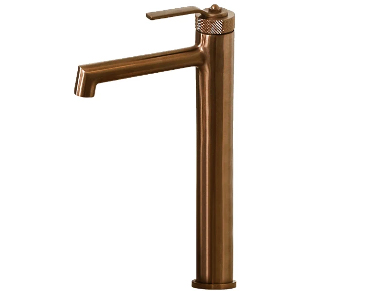 Molette mitigeur lavabo haut cuivre brossé - Essebagno