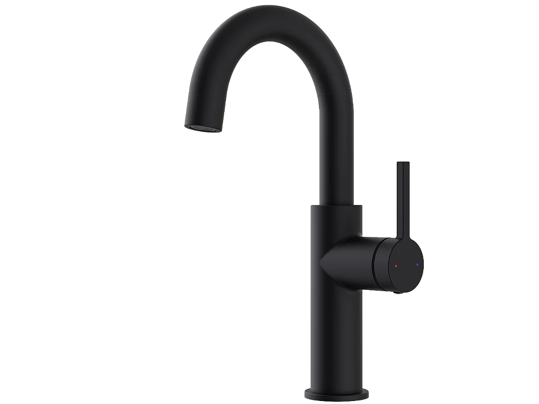 Reflet Waschtischmischer hoch schwarz matt Essebagno