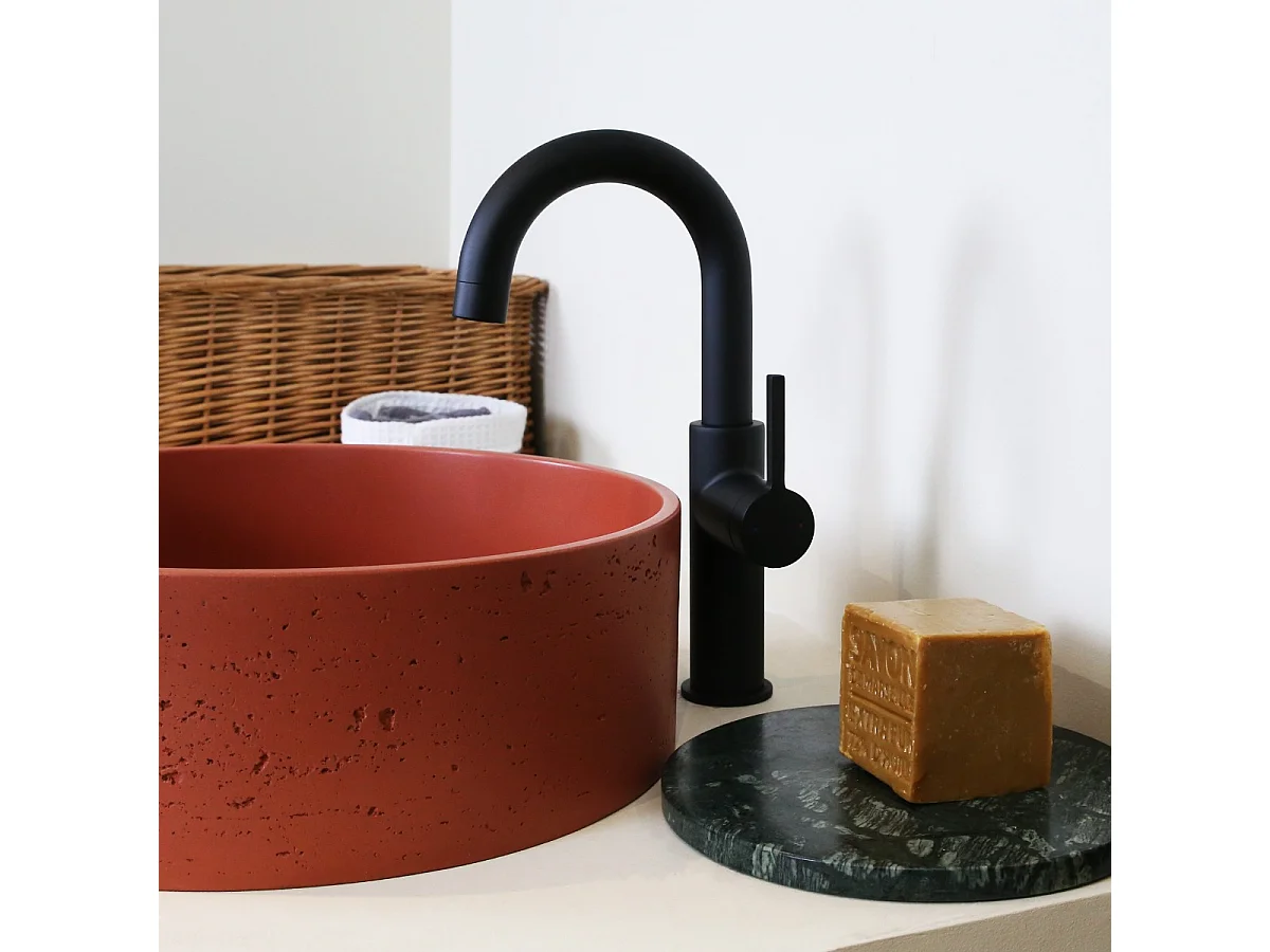 Reflet Waschtischmischer hoch schwarz matt Essebagno