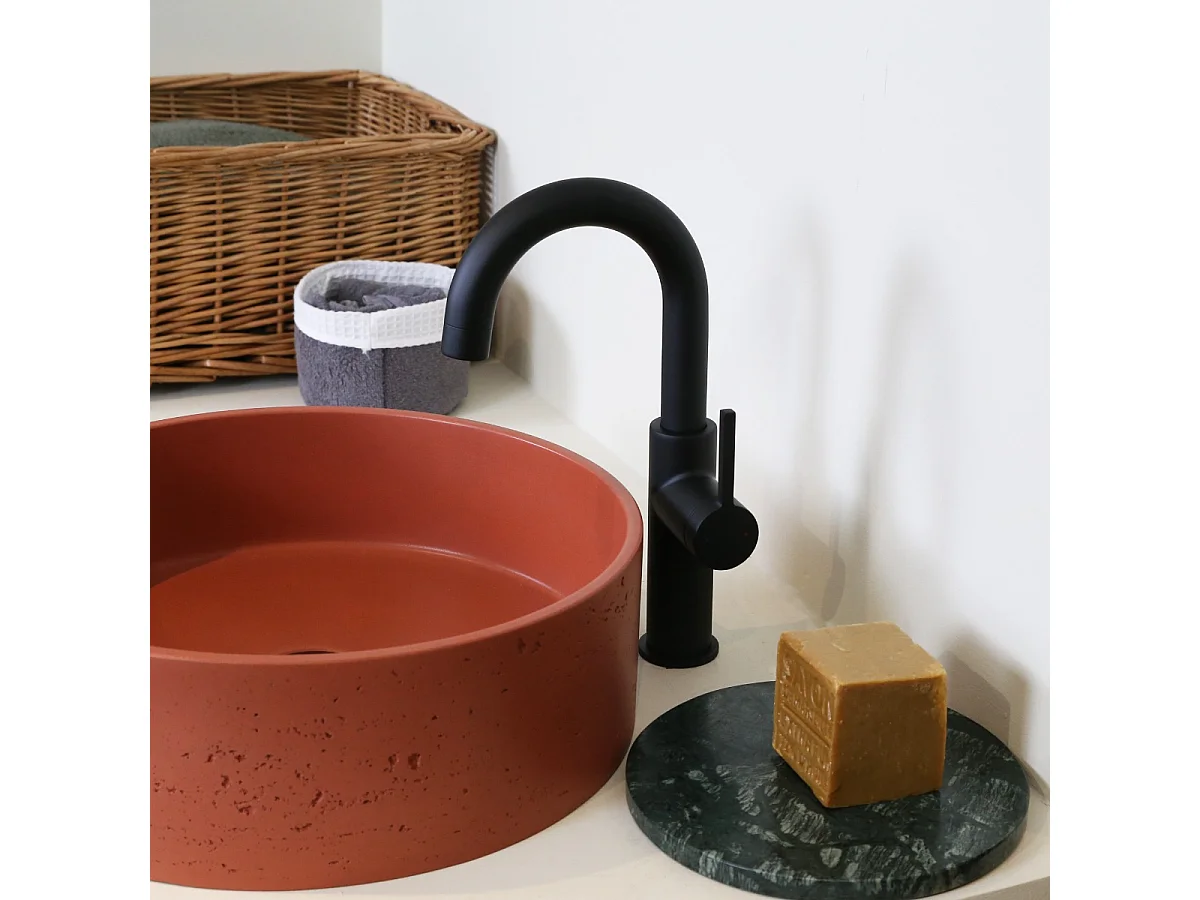 Reflet Waschtischmischer hoch schwarz matt Essebagno