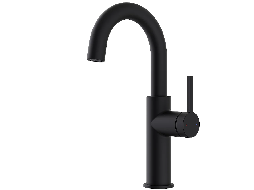 Reflet Waschtischmischer hoch schwarz matt Essebagno