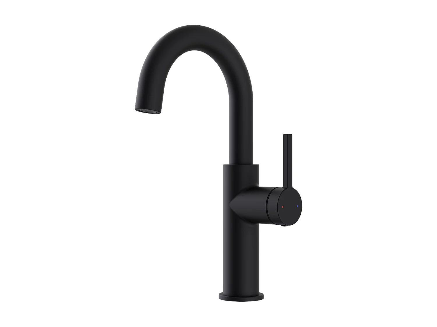 Reflet mezclador alto de lavabo negro mate Essebagno