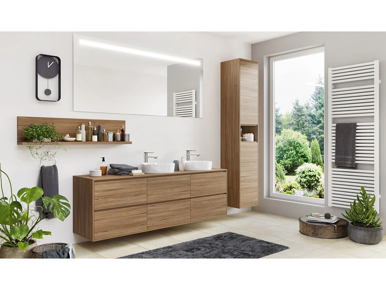 Allure misturadora de lavatório alta em aço inoxidável e preto Essebagno